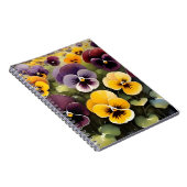 Gelbe und lila Stiefmütterchen Aquarellmalerei Notizblock (Rechte Seite)
