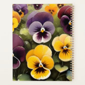 Gelbe und lila Stiefmütterchen Aquarellmalerei Planer (Rückseite)