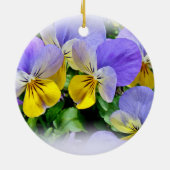 Gelbe und Lila Stiefmütterchen Keramik Ornament (Hinten)