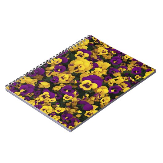 Gelbe und Lila Stiefmütterchen Notizblock (Linke Seite)