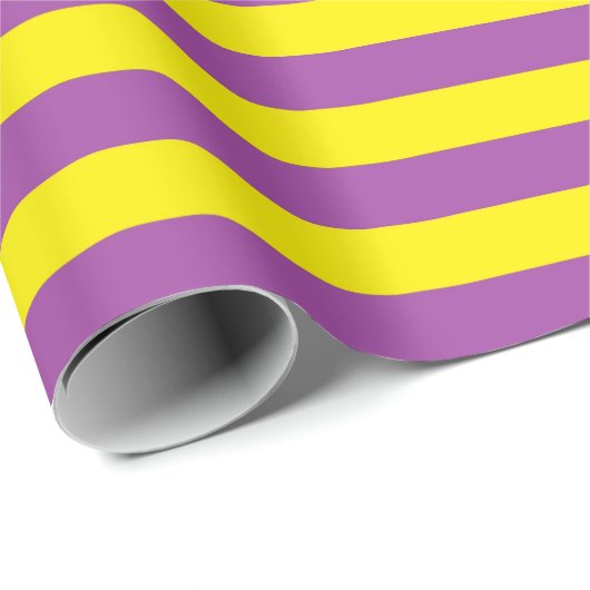 Gelbe und lila Streifen Geschenkpapier (Rolleneckpunkt)