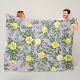 Gelbe und Lila Vintage Hochzeit Fleecedecke