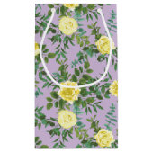 Gelbe und Lila Vintage Hochzeit Kleine Geschenktüte (Rückseite)