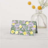 Gelbe und Lila Vintage Hochzeit Platzkarte (Rückseite)