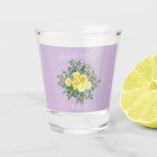 Gelbe und Lila Vintage Hochzeit Schnapsglas