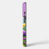 Gelbe und Lila Wildblumen Mit Monogramm Case-Mate iPhone Hülle (Rückseite / Links)