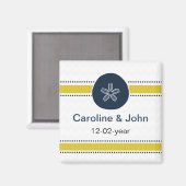 Gelbe und marinierte Sand Dollar Beach Hochzeitsde Magnet (Vorderseite/Rückseite)