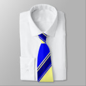 Gelbe und Navy alternierende gestreifte Krawatte (Gebunden)