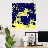 Gelbe und Navy-Blue-Mabry-Mühle Poster (Heimbüro)