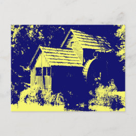Gelbe und Navy-Blue-Mabry-Mühle Postkarte