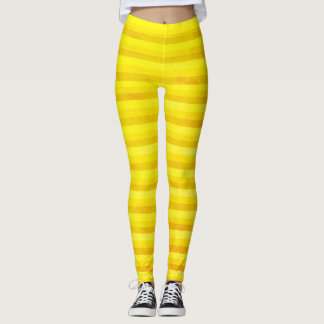 Gelbe und ockerfarbene Streifen Leggings