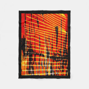Gelbe und orange Abstrakte Bio Fotomontage St. Fleecedecke