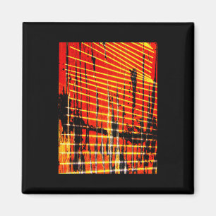 Gelbe und orange Abstrakte Bio Fotomontage St. Magnet