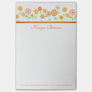 Gelbe und orange Blume Post-it Klebezettel