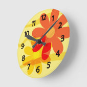 Gelbe und orange Blume Uhr (Winkel)