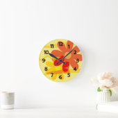 Gelbe und orange Blume Uhr (Zuhause)
