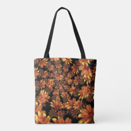 Gelbe und orange Blumenentwurfs-Taschen-Tasche Tasche