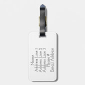 Gelbe und orange gekrümmte Linien + Gepäckanhänger (Rückseite vertikal)