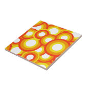 Gelbe und orange psychedelische Kreise Fliese (Seite)
