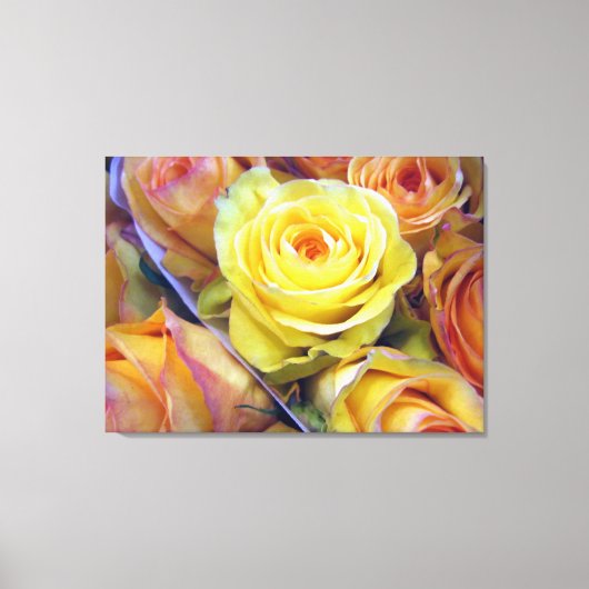 Gelbe und orange Rose Leinwand (Vorderseite)