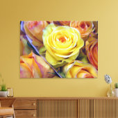 Gelbe und orange Rose Leinwand (Insitu (Wohnzimmer))