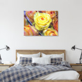 Gelbe und orange Rose Leinwand (Insitu (Schlafzimmer))