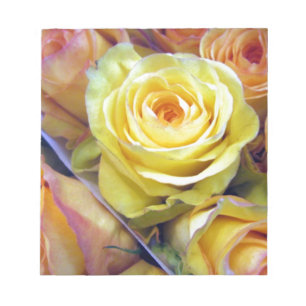 Gelbe und orange Rose Notizblock