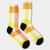 Gelbe und orange Streifen Socken (Rechts)