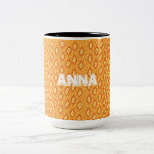 Gelbe und orange Wurfdecke Zweifarbige Tasse