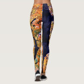 Gelbe und orangefarbene Blätter Leggings (Rückseite)