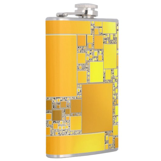 Gelbe und orangefarbene Flasche Flachmann (Rechts)