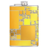 Gelbe und orangefarbene Flasche Flachmann (Vorderseite)