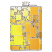 Gelbe und orangefarbene Flasche Flachmann (Rückseite)