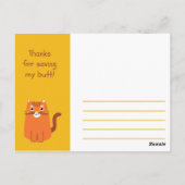 Gelbe und orangefarbene Katze Postkarte (Rückseite)