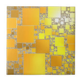 Gelbe und orangefarbene Keramik Fliese (Vorderseite)