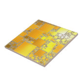 Gelbe und orangefarbene Keramik Fliese (Seite)