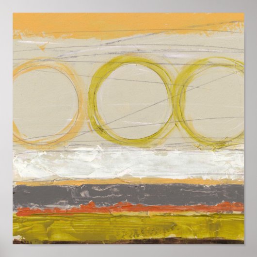 Gelbe und orangefarbene Kreise auf mehrfarbigem Hi Poster (Vorne)