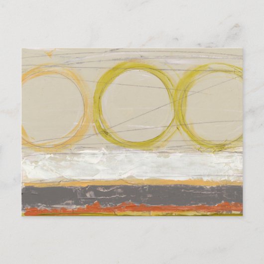 Gelbe und orangefarbene Kreise auf mehrfarbigem Hi Postkarte (Vorderseite)