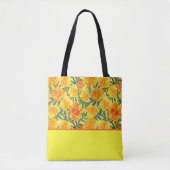 Gelbe und orangefarbene Marigolds, Farbblock Tasche (Vorderseite)