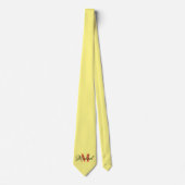 Gelbe und orangefarbene, monogrammatische Necktie Krawatte (Vorderseite)