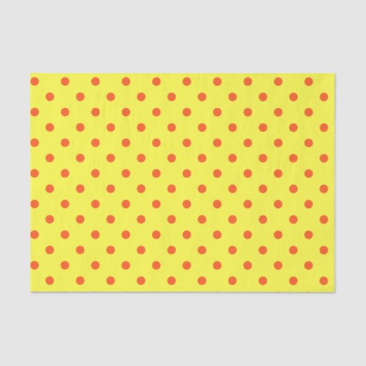 Gelbe und orangefarbene Polka-Punkte Seidenpapier (Vorderseite)