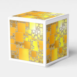 Gelbe und orangefarbene quadratische Geschenkboxen Geschenkschachtel