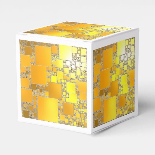 Gelbe und orangefarbene quadratische Geschenkboxen Geschenkschachtel (Vorderseite)