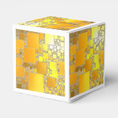 Gelbe und orangefarbene quadratische Geschenkboxen Geschenkschachtel (Rückseite)