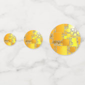 Gelbe und orangefarbene Tischkonfetti Konfetti (Vorderseiten)