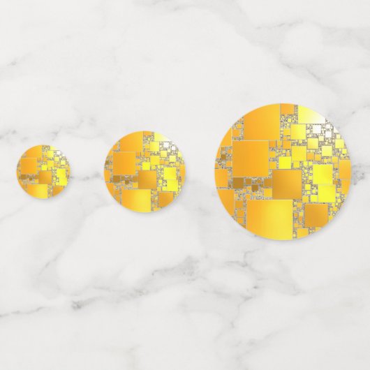 Gelbe und orangefarbene Tischkonfetti Konfetti (Vorderseiten)