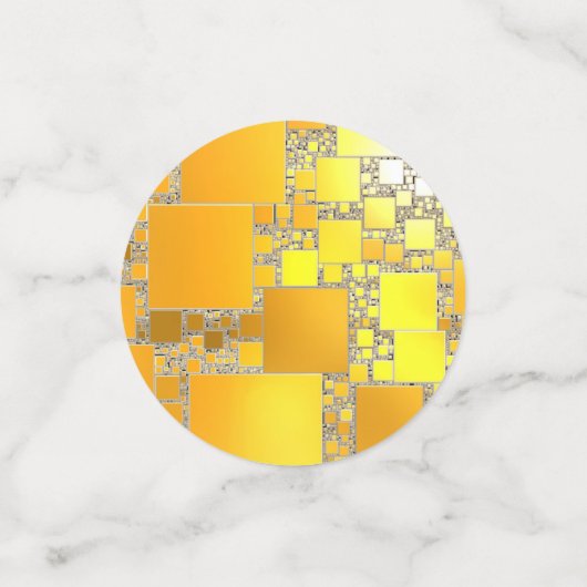 Gelbe und orangefarbene Tischkonfetti Konfetti (Klein Vorderseite)