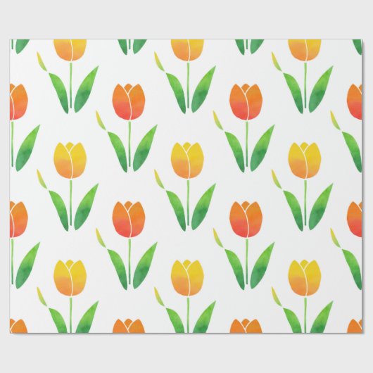 Gelbe und orangefarbene Tulpen 2 Geschenkpapier (Flach)