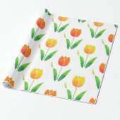 Gelbe und orangefarbene Tulpen 2 Geschenkpapier (Ungerollt)