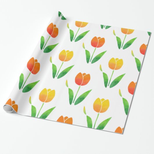 Gelbe und orangefarbene Tulpen 2 Geschenkpapier (Ungerollt)